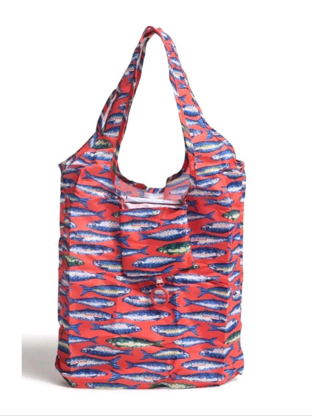 Vera Bradley Outlet Ripstop Essential Reusable Tote Bag Charm Clip in Fish Tale